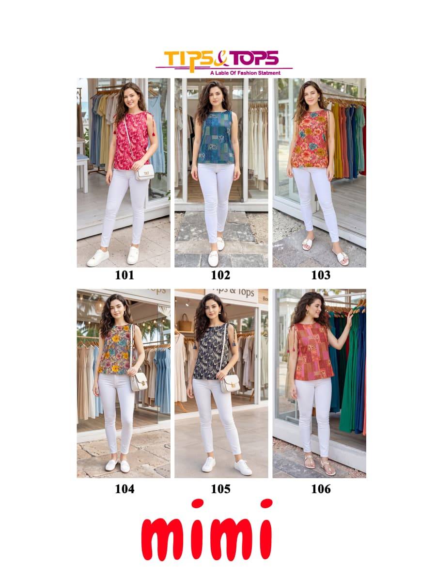 MIMI By TIPS & TOPS 01 To 06 Series Beautiful Festive Suits Colourful Stylish Cotton Foil Print short tops At Wholesale Price